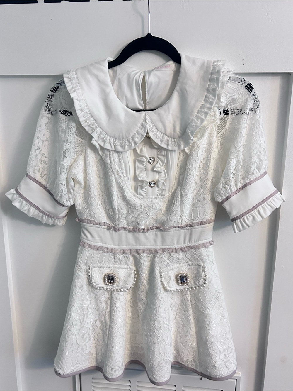 Liz Lisa White Lace Peter Pan Collar Mini Dress Himekaji Kawaii